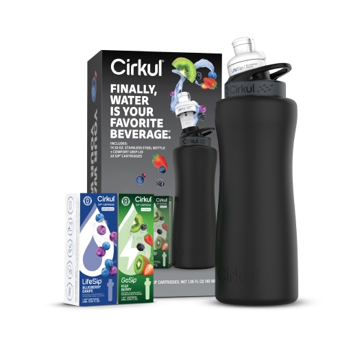 32oz. Matte Black Stainless Steel Bottle Starter Kit L5